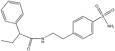 N-{2-[4-(aminosulfonyl)phenyl]ethyl}-2-phenylbutanamide Struktur