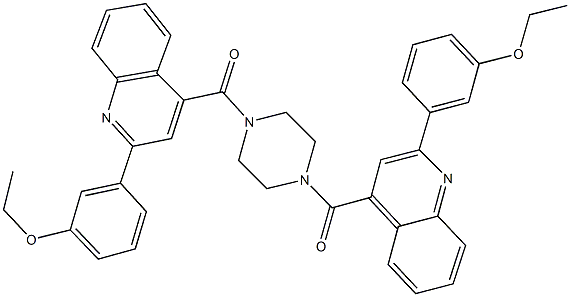 2-(3-ethoxyphenyl)-4-[(4-{[2-(3-ethoxyphenyl)-4-quinolinyl]carbonyl}-1-piperazinyl)carbonyl]quinoline Structure