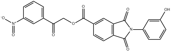 2-{3-nitrophenyl}-2-oxoethyl 2-(3-hydroxyphenyl)-1,3-dioxoisoindoline-5-carboxylate Structure