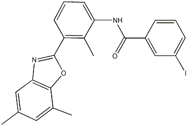 N-[3-(5,7-dimethyl-1,3-benzoxazol-2-yl)-2-methylphenyl]-3-iodobenzamide Struktur