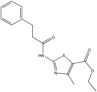 ethyl 4-methyl-2-[(3-phenylpropanoyl)amino]-1,3-thiazole-5-carboxylate Struktur