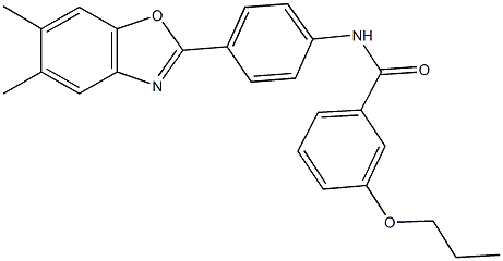 N-[4-(5,6-dimethyl-1,3-benzoxazol-2-yl)phenyl]-3-propoxybenzamide Struktur