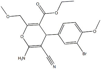 ethyl 6-amino-4-(3-bromo-4-methoxyphenyl)-5-cyano-2-(methoxymethyl)-4H-pyran-3-carboxylate Struktur