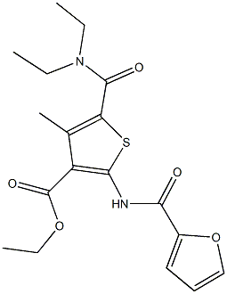 ethyl 5-[(diethylamino)carbonyl]-2-(2-furoylamino)-4-methyl-3-thiophenecarboxylate Structure