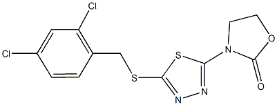 3-{5-[(2,4-dichlorobenzyl)sulfanyl]-1,3,4-thiadiazol-2-yl}-1,3-oxazolidin-2-one Structure
