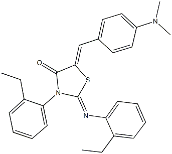 5-[4-(dimethylamino)benzylidene]-3-(2-ethylphenyl)-2-[(2-ethylphenyl)imino]-1,3-thiazolidin-4-one Structure