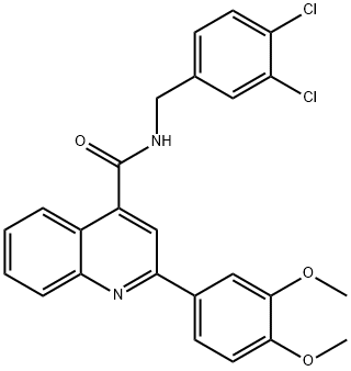 N-(3,4-dichlorobenzyl)-2-(3,4-dimethoxyphenyl)-4-quinolinecarboxamide Struktur