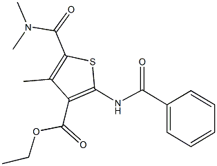 ethyl 2-(benzoylamino)-5-[(dimethylamino)carbonyl]-4-methyl-3-thiophenecarboxylate Struktur