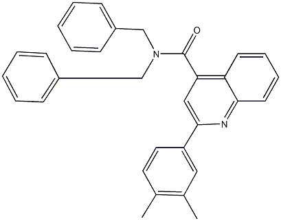 N,N-dibenzyl-2-(3,4-dimethylphenyl)-4-quinolinecarboxamide Struktur