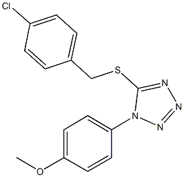 4-{5-[(4-chlorobenzyl)sulfanyl]-1H-tetraazol-1-yl}phenyl methyl ether Structure