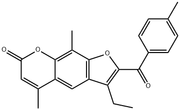 3-ethyl-5,9-dimethyl-2-(4-methylbenzoyl)-7H-furo[3,2-g]chromen-7-one Structure