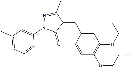 4-(3-ethoxy-4-propoxybenzylidene)-5-methyl-2-(3-methylphenyl)-2,4-dihydro-3H-pyrazol-3-one Structure