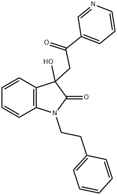 3-hydroxy-3-[2-oxo-2-(3-pyridinyl)ethyl]-1-(2-phenylethyl)-1,3-dihydro-2H-indol-2-one|WAY-607654