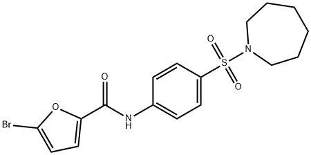 N-[4-(1-azepanylsulfonyl)phenyl]-5-bromo-2-furamide Struktur