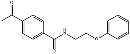 4-acetyl-N-(2-phenoxyethyl)benzamide Struktur