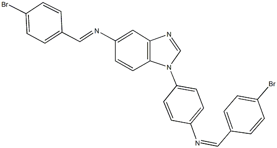 N-(4-bromobenzylidene)-N-(4-{5-[(4-bromobenzylidene)amino]-1H-benzimidazol-1-yl}phenyl)amine Struktur