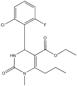 ethyl 4-(2-chloro-6-fluorophenyl)-1-methyl-2-oxo-6-propyl-1,2,3,4-tetrahydro-5-pyrimidinecarboxylate Struktur