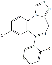 8-chloro-6-(2-chlorophenyl)-4H-[1,2,4]triazolo[4,3-a][1,4]benzodiazepine Struktur