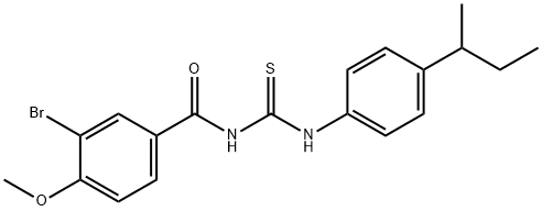 N-(3-bromo-4-methoxybenzoyl)-N'-(4-sec-butylphenyl)thiourea Structure