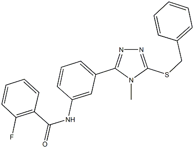 N-{3-[5-(benzylsulfanyl)-4-methyl-4H-1,2,4-triazol-3-yl]phenyl}-2-fluorobenzamide Struktur