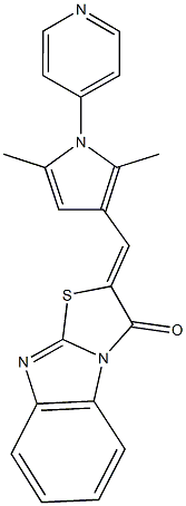 2-{[2,5-dimethyl-1-(4-pyridinyl)-1H-pyrrol-3-yl]methylene}[1,3]thiazolo[3,2-a]benzimidazol-3(2H)-one Struktur