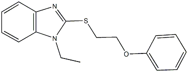 1-ethyl-2-[(2-phenoxyethyl)sulfanyl]-1H-benzimidazole Struktur