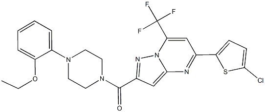 5-(5-chloro-2-thienyl)-2-{[4-(2-ethoxyphenyl)-1-piperazinyl]carbonyl}-7-(trifluoromethyl)pyrazolo[1,5-a]pyrimidine Structure