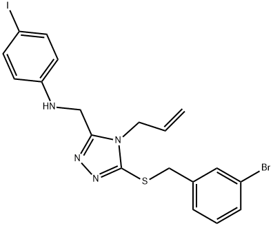 N-({4-allyl-5-[(3-bromobenzyl)sulfanyl]-4H-1,2,4-triazol-3-yl}methyl)-N-(4-iodophenyl)amine Struktur