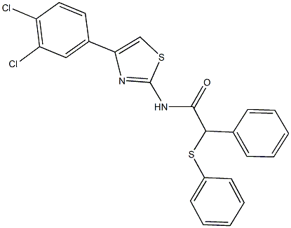 N-[4-(3,4-dichlorophenyl)-1,3-thiazol-2-yl]-2-phenyl-2-(phenylsulfanyl)acetamide Struktur