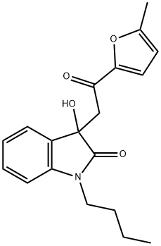1-butyl-3-hydroxy-3-[2-(5-methyl-2-furyl)-2-oxoethyl]-1,3-dihydro-2H-indol-2-one Structure