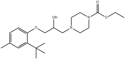 ethyl 4-[3-(2-tert-butyl-4-methylphenoxy)-2-hydroxypropyl]-1-piperazinecarboxylate Struktur