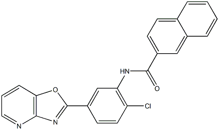 N-(2-chloro-5-[1,3]oxazolo[4,5-b]pyridin-2-ylphenyl)-2-naphthamide Structure