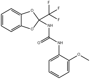 N-(2-methoxyphenyl)-N'-[2-(trifluoromethyl)-1,3-benzodioxol-2-yl]urea Struktur