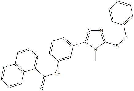 N-{3-[5-(benzylsulfanyl)-4-methyl-4H-1,2,4-triazol-3-yl]phenyl}-1-naphthamide Struktur