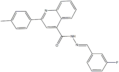 N'-(3-fluorobenzylidene)-2-(4-methylphenyl)-4-quinolinecarbohydrazide Struktur