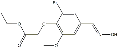 ethyl {2-bromo-4-[(hydroxyimino)methyl]-6-methoxyphenoxy}acetate Struktur