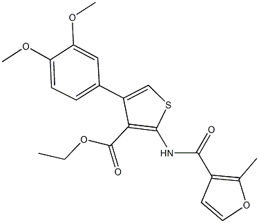 ethyl 4-(3,4-dimethoxyphenyl)-2-[(2-methyl-3-furoyl)amino]thiophene-3-carboxylate Struktur