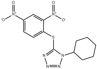 5-({2,4-bisnitrophenyl}sulfanyl)-1-cyclohexyl-1H-tetraazole Struktur