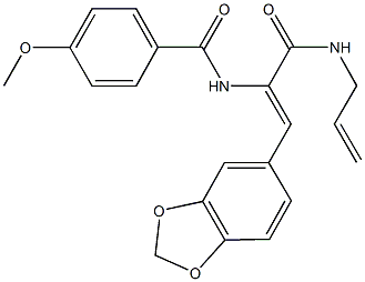 N-[1-[(allylamino)carbonyl]-2-(1,3-benzodioxol-5-yl)vinyl]-4-methoxybenzamide Struktur