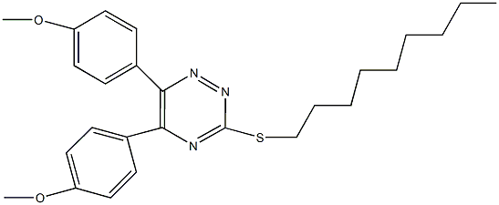 5,6-bis(4-methoxyphenyl)-3-(nonylsulfanyl)-1,2,4-triazine Struktur