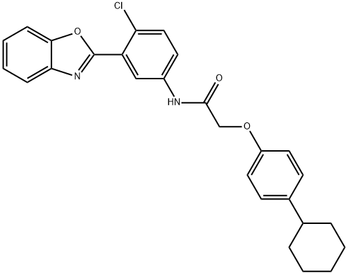 N-[3-(1,3-benzoxazol-2-yl)-4-chlorophenyl]-2-(4-cyclohexylphenoxy)acetamide Struktur