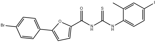 N-[5-(4-bromophenyl)-2-furoyl]-N'-(4-iodo-2-methylphenyl)thiourea Struktur