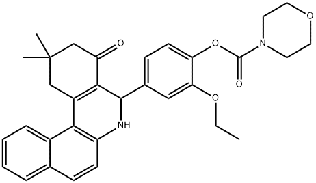 4-(2,2-dimethyl-4-oxo-1,2,3,4,5,6-hexahydrobenzo[a]phenanthridin-5-yl)-2-ethoxyphenyl morpholine-4-carboxylate Structure