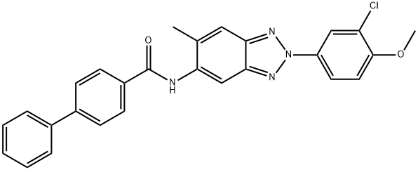 N-[2-(3-chloro-4-methoxyphenyl)-6-methyl-2H-1,2,3-benzotriazol-5-yl][1,1'-biphenyl]-4-carboxamide Struktur