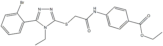 ethyl 4-[({[5-(2-bromophenyl)-4-ethyl-4H-1,2,4-triazol-3-yl]sulfanyl}acetyl)amino]benzoate Struktur