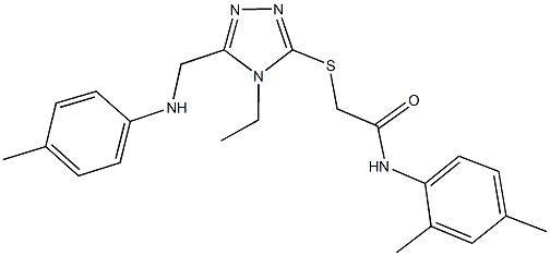 N-(2,4-dimethylphenyl)-2-{[4-ethyl-5-(4-toluidinomethyl)-4H-1,2,4-triazol-3-yl]sulfanyl}acetamide Struktur