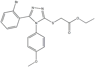 ethyl {[5-(2-bromophenyl)-4-(4-methoxyphenyl)-4H-1,2,4-triazol-3-yl]sulfanyl}acetate Struktur