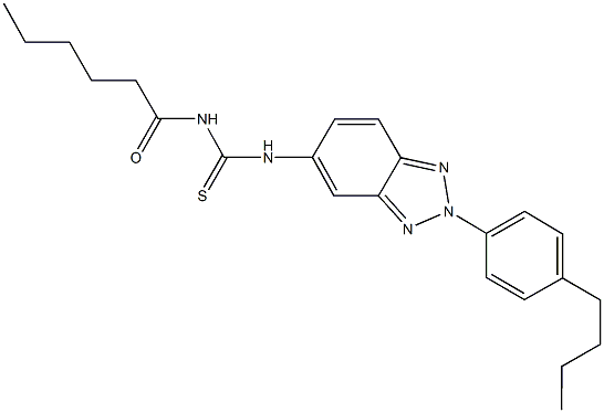 N-[2-(4-butylphenyl)-2H-1,2,3-benzotriazol-5-yl]-N'-hexanoylthiourea Structure
