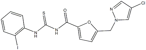 N-{5-[(4-chloro-1H-pyrazol-1-yl)methyl]-2-furoyl}-N'-(2-iodophenyl)thiourea Structure