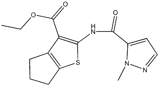 ethyl 2-{[(1-methyl-1H-pyrazol-5-yl)carbonyl]amino}-5,6-dihydro-4H-cyclopenta[b]thiophene-3-carboxylate Structure